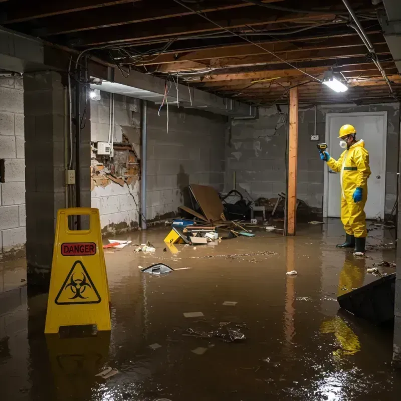 Flooded Basement Electrical Hazard in Wink, TX Property